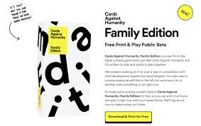 The cards against humanity website states that it is a party game for horrible people. Cards Against Humanity Family Edition Is Here How To Get It For Free Tom S Guide