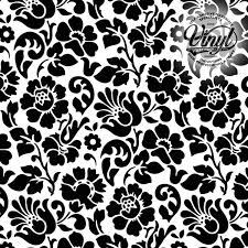 Black & white floral pattern. Black White Floral Print Sticky Vinyl 346 0497 45cm X 2m