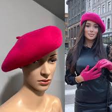 Zara Women Fuchsia Pink Wool Beret French Fashion Classic Size S-M_Ref:  3739202 | eBay