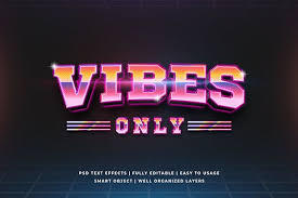 Vibes Only Retro 3d Text Effect Mockup Graphic By Syifa5610 Creative Fabrica In 2020 3d Text Effect Text Effects 3d Text