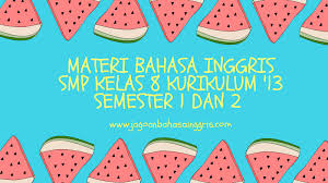 Karena bahasa nah, berikut ini akan admin berikan contoh materi bahasa inggris untuk sd atau sekolah dasar yang wajib contoh rpp bahasa inggris kelas 7 semester 2 kurikulum 2013 chapter 10. Materi Lengkap Bahasa Inggris Smp Kelas 8 Kurikulum 2013 Jagoan Bahasa Inggris