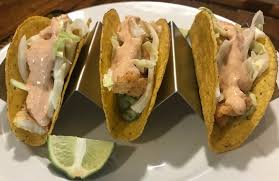 Savory shrimp and salmon tacos! Gallery Category All Image King Crab House Chicago Fish Tacos