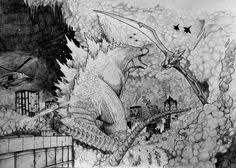 Fan Art For The Godzilla 2018 Sequel Best One I Have Done By Far A Drawing And 3d Modeling That I Did For Rodan An All Godzilla Monsters Kaiju Monsters Kaiju