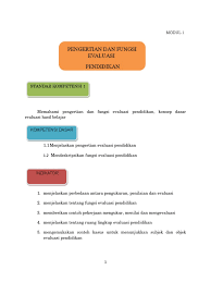 Bahwasanya ada beberapa ruang lingkup pendidikan islam antara lain: Modul Evaluasi Hasil Belajar Otomotif 1 3 Copy