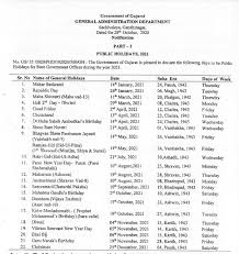 Gujarat Government Official Jaher Raja And Marjiyat Raja List 2021 Cutresults