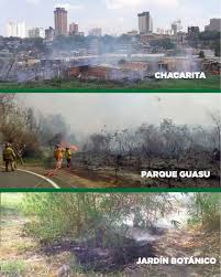 Asuncion Sigue Apagando Incendios En La Chacarita Parque Guasu Y Jardin Botanico Municipalidad De Asuncion
