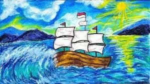 Gambar lucu binatang kartun terlengkap display picture unik via mewarnai gambar kapal laut 4 anak muslim alquranmulia via alquranmulia.wordpress.com. Cara Menggambar Dan Mewarnai Tema Kapal Layar Di Laut Dengan Gradasi Warna Crayon Oil Pastel Youtube