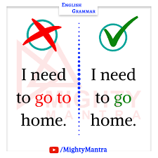 I Need To Go Home Common Grammar Mistakes Learn English Vocabulary English Grammar English Writing Skills
