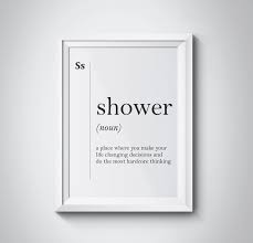 Shower Definition Bathroom Print Bathroom Wall Art Funny Etsy Definition Prints Minimalist Home Decor Family Wall Art