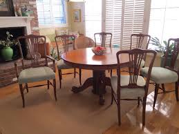 Antique Oak Dining Room Table Chairs Set Of 6 W Padded Seats 1 Captain Chair Ebay Furniture Dining Room Table Chairs Antique Chairs Table Chairs