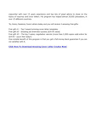 Jimmy Sweeney Cover Letters