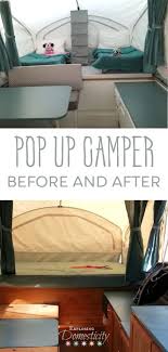 Pop Up Camper Before And After Exploring Domesticity Pop Up Camper Remodeled Campers Popup Camper Remodel