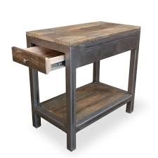 Reclaimed Wood And Metal End Table Side Table Nightstand With Storage Drawer Jw Atlas Wood Co Side Table Wood Rustic Side Table Side Tables Bedroom