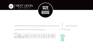 Next Level Apparel 1540 Womens Cvc Deep V Neck Size Chart