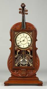 Fine And Rare Seth Thomas Violin Clock Sold At 17 250 Clocks Antika Saatler Duvar Saatleri Und Saatler