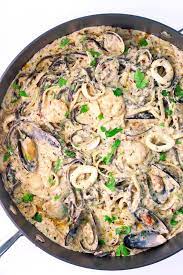 Just a light cream sauce that doesn't overpower. Cream Sauce Seafood Pasta Creamy White Wine Sauce That Spicy Chick