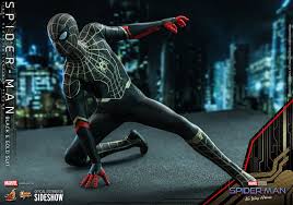 This opens in a new window. Spider Man No Way Home Spider Man Black Gold Suit