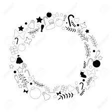 Download Beautiful Vector Christmas Wreath In Black And White Color Palette Royalty Free Cliparts Vectors And Stock Illustration Image 89695289 Yellowimages Mockups