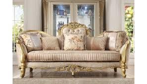 Victorian architecture was inspired from many sources like asymmetrical italianate, straight lined, angular stick. Salvatore Victorian Style Fabric Sofa