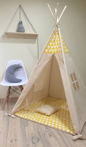 Kindergarten Tipi Baumwollhaus Gelbes Dreieckzelt Kinderbetthaus Spielen Sie Holzernes Haus S Tipi Para Ninas Tipis Para Ninos Tiendas De Campana Para Ninos