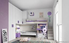Design da camera per ragazze decorazione camera da letto ripostiglio stanza ragazze camera da letto regale camera da letto grunge decorazioni per interni camerette classiche e moderne per ragazze. Cameretta In Lignum Bianco Tortora E Viola Con Scrivania A Scomparsa Letto A Soppalco Camere Da Letto Ragazze Arredamento