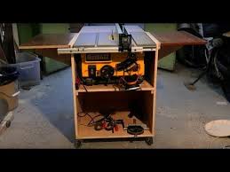 Dewalt Table Saw Stand With Folding Out Feed Table Youtube In 2020 Diy Table Saw Dewalt Table Saw Stand Table Saw Station