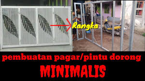 Gapura minimalis dari besi, gapura minimalis 2020, gapura masjid minimalis, gapura minimalis dari baja. Cara Pembuatan Pagar Rumah Minimalis Motif Daun Pintu Dorong Dengan Alat Sederhana Youtube