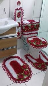 Jogo De Banheiro Lindo Feito Em Croche Com Aplicacao De Flores E Folhas Ideal Pra Quem Gosta D Conjunto De Banheiro Jogos De Banheiro Jogos De Banheiro Croche