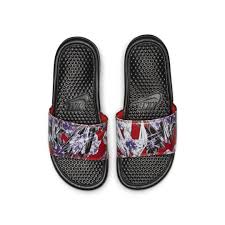 Black And Gold Nike Slides Toddler Benassi Jdi Floral Women S Slide Nike Benassi Women Slides Nike Women