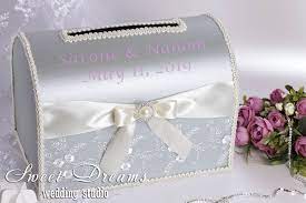 Silver Personalized Wedding Card Box Lace Elegant Wedding Chest Party Money Card Box Anniversar Card Box Wedding Wedding Cards Personalized Wedding Card Box