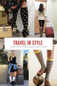 Your Travel Style Can Be Cute Comfortable With Some Vim Vigr Compression Socks Compression Socks Sock Outfits Compression Socks For Travel