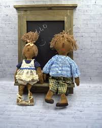 Primitive Textile Doll Raggedy Ann Boy Original Handmade Gift