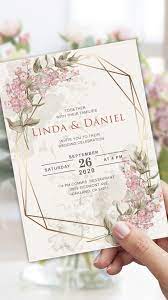 Botanical Wedding Invitation Template Botanical Wedding Invite Geometric Wedding Invitation Instant Download In 2021 Geometric Wedding Invitation Botanical Wedding Invitations Wedding Invitations