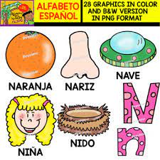 Items that start with n. Spanish Alphabet Clipart Set Letter N 28 Items By Ready To Teach Clips