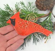 Bird Christmas Tree Ornaments Cardinal Bird Ornament Ceramic Bird Ornament Bird Christmas Etsy Pottery Ornaments Ceramic Birds Bird Ornaments