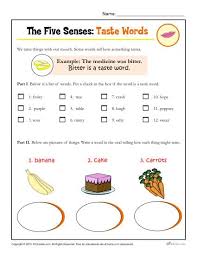 Back to 1st grade worksheets. Five Senses Activity For Kindergarten And 1st Grade Taste