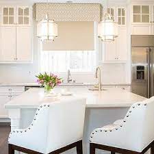 Counter stools ✓ with best price guarantee. White Leather Studded Kitchen Counter Stools Design Ideas