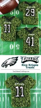 Finish every game day with the eagles postgame show, an official eagles entertainment podcast. These Philadelphia Eagles Rice Krispie Treats Team Jerseys Are A Fun Football De Superbowl Party Football Desserts Superbowl Desserts