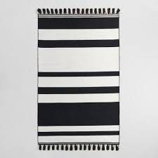 Black And White Striped Doormat Rug Black White Striped Tassel Rug Outdoor Rugs Indoor Outdoor Rugs Trending Decor