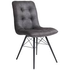Hom In Stuhl Mikrofaser Schichtholz Grau Kuche Und Esszimmer Stuhle Und Hocker Esszimmerstuhle Textil Hom In Esszimmerstuhle Stuhle Grauer Stuhl