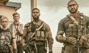 Dave bautista, ella purnell, ana de la reguera and others. Ejercito De Los Muertos Peculiar Poster De Los Zombis De Zack Snyder