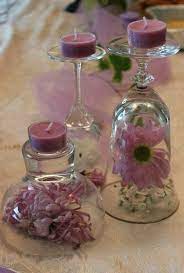 Homemade wine glass candle holders. Diy Wine Glass Candle Holders For Weddings Candle Diy Glass Holders Weddings Wine Hochzeit Deko Tisch Kerzen Dekorieren Kerze Im Glas