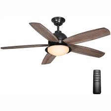 Add a touch of traditional elegance to your indoor living space with the hampton bay 52 in. Home Decorators Collection Ackerly 52 In Indoor Outdoor Integrated Led Natural Iron Damp Rated Ceiling Fan With Light Kit And Remote Control 56014 The Home Depot