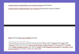 Cara menulis dan contoh catatan kaki dari jurnal. Cara Membuat Foot Note Di Word Jurnal Karya Lengkap