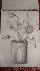 Flower Pot Sketch Canvas Painting Tutorials Graffiti Wallpaper Creative Art