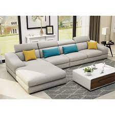 Jinpengran Living Room Sofa Sofa Fashion Fabric Sofa Combination Set Cafe Hotel Furniture Fabric Sofa Furniture Cotton Linen Sofa