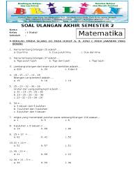 Materi dan soal matematika kelas 1 sd yang ada saat ini berbeda dengan soal pada zaman dulu. Soal Uas Matematika Kelas 1 Sd Semester 2 Dan Kunci Jawaban