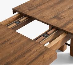 Hart round reclaimed wood pedestal extending dining table. North Reclaimed Wood Extending Dining Table Pottery Barn