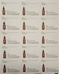 Directly From Nature Bach Flower Mixing Bottle Labels 15 Labels