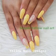 23 Great Yellow Nail Art Designs 2019 1 In 2020 With Images Yellow Nails Acrylic Nails Yellow Yellow Nail Art